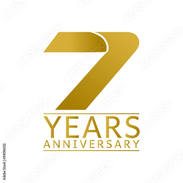 Obraz Simple Gold Anniversary Logo Vector Year 7