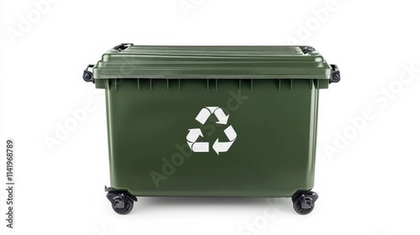 Obraz Modern Green Trash Container for Recycling