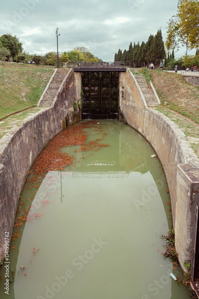 Fototapeta Bassin d'une écluse - 1
