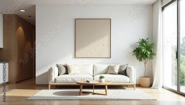 Fototapeta Modern Minimalist Living Room Interior Design