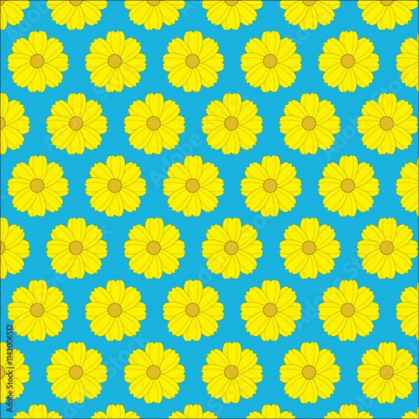 Obraz seamless pattern with yellow daisies flowers