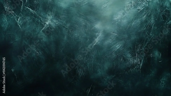 Fototapeta Deep Teal Abstract Digital Painting: A Swirling Nebula Texture. AI Generated