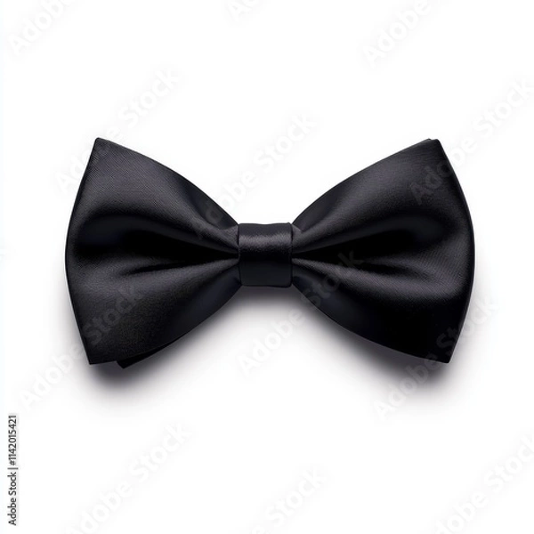 Fototapeta A classic black bow tie, symbolizing elegance and formal attire. Perfect for special occasions and celebrations.