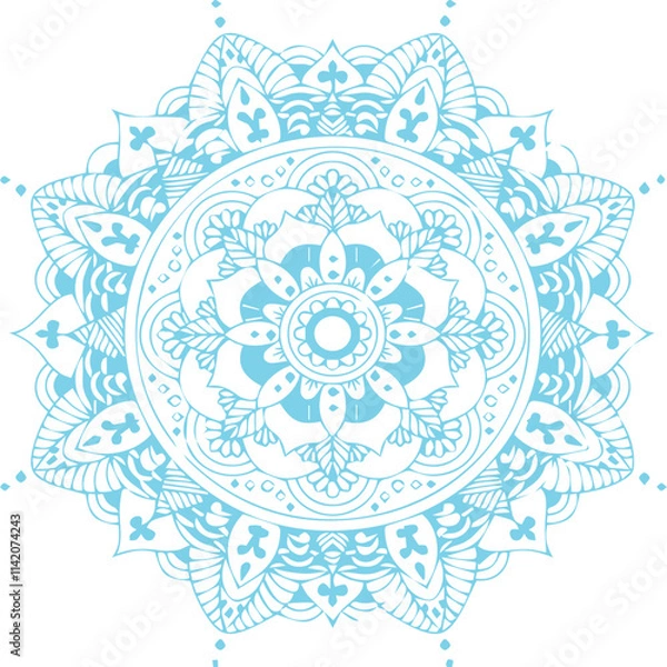 Fototapeta Beautiful flower art and mandala vector design