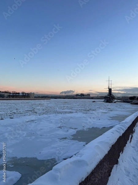 Fototapeta Beautiful ship on the river