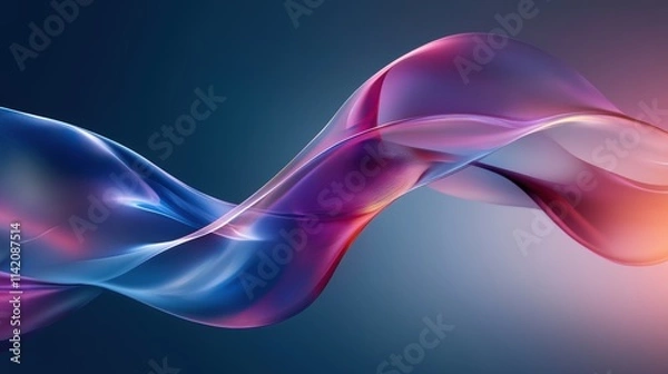 Fototapeta Abstract Flowing Wave of Blue and Purple on a Gradient Background