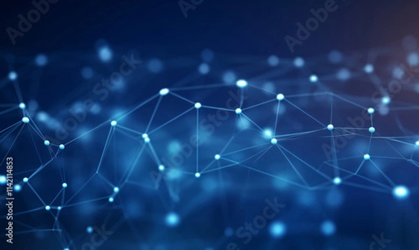 Fototapeta Abstract technology background. Network synaptic network connectivity. Futuristic electronics concept. Bokeh blur background.