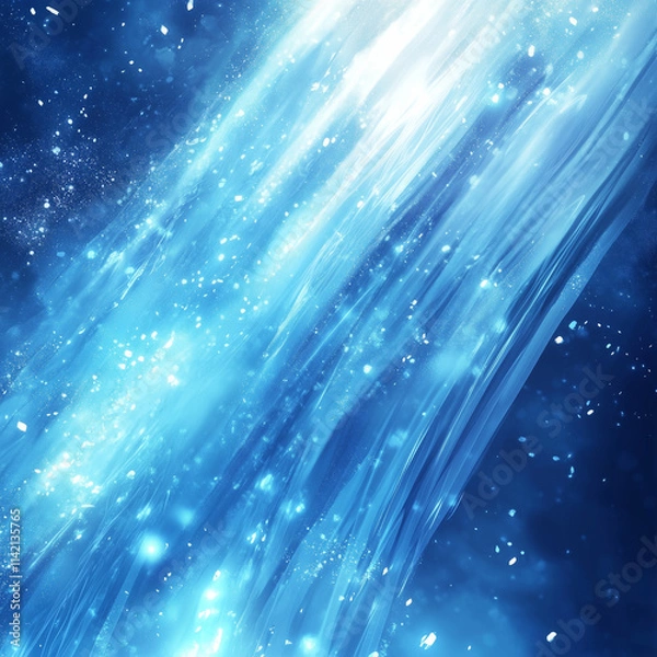 Obraz abstract background with stars winter water blue cold wind