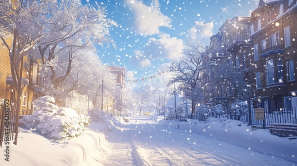 Obraz winter landscape with trees and snow