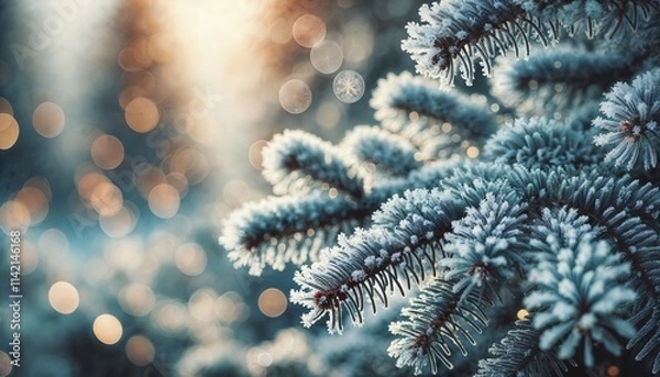 Obraz Winter branch covered with snow