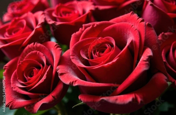 Fototapeta Close-up of a red rose flower.