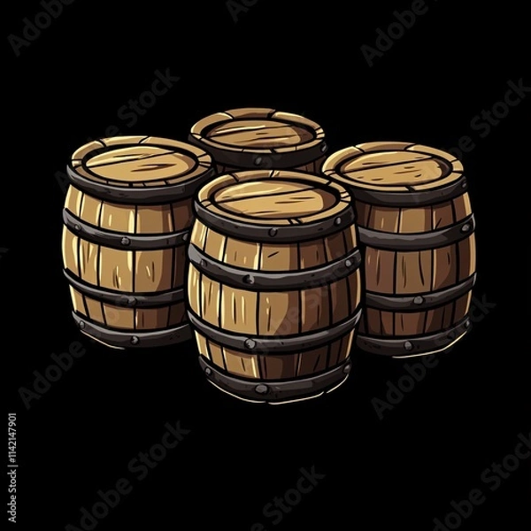 Obraz barrel isolated on black