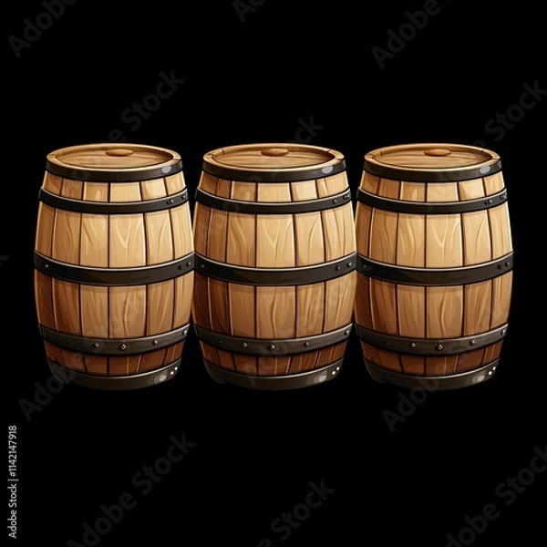 Obraz wooden barrel isolated on white