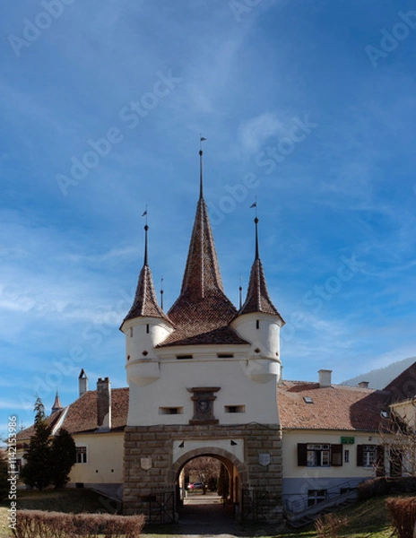Fototapeta Romania Brasov city view on a cloudy summer day