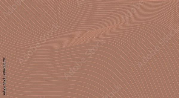 Obraz Luxury Mocha Mouse  vector background. Soft abstract background design. Modern wavy line pattern in mocha mousse tones. Premium soft stripe texture for business banner