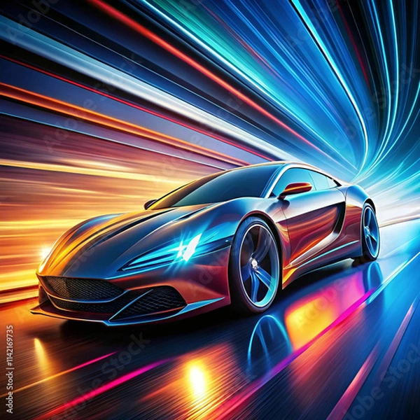 Fototapeta Abstract design, high-speed performance, dynamic motion,