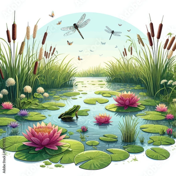 Obraz pond with flowers