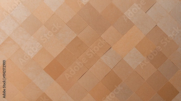 Fototapeta A creative display of diamond-shaped beige textures forming an intricate geometric pattern in soothing tones.