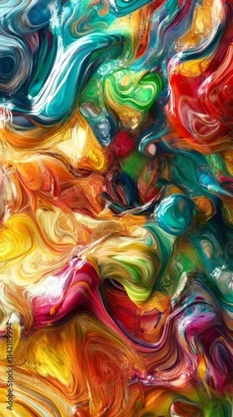Fototapeta Abstract colorful swirling background, vibrant hues and fluid motion, perfect for design projects, websites, and more. photoshop textures. Ultra realistic. Photorealistic
