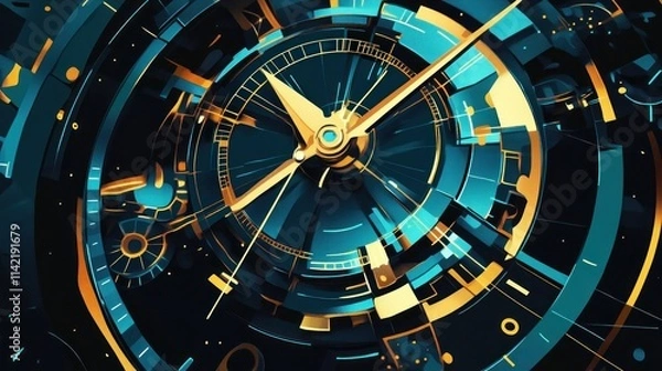 Fototapeta Abstract Clockwork in Vivid Hues