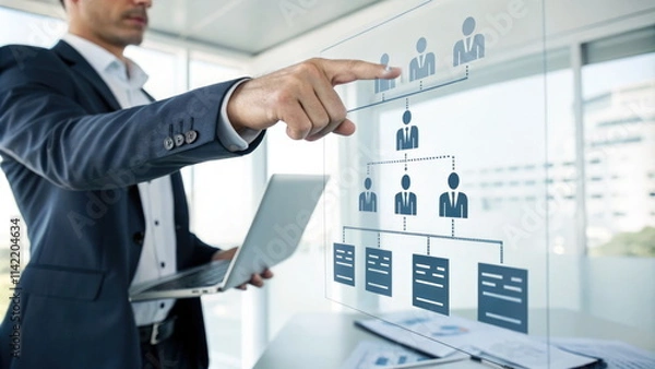 Fototapeta Organizational chart and business hierarchy concept