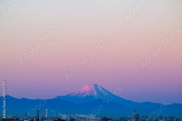 Obraz ビーナスベルトに染まる富士山