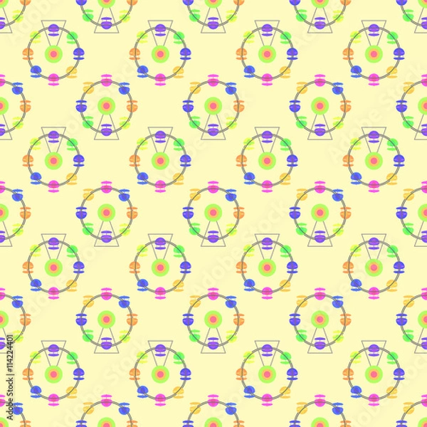 Fototapeta Multicolor attraction ferris wheel seamless pattern