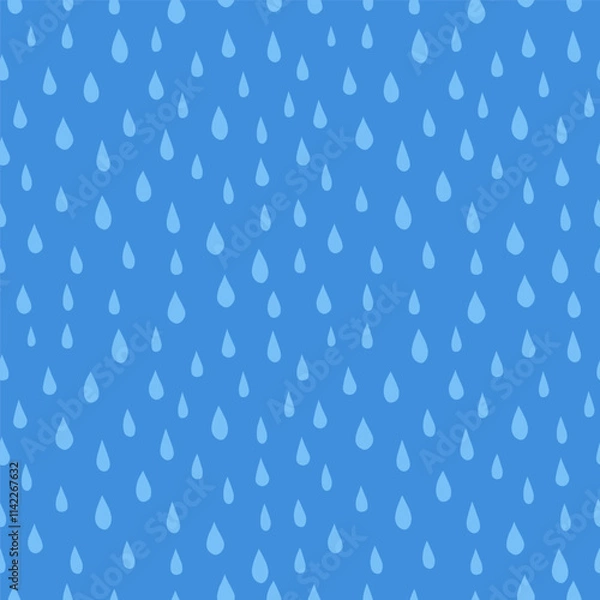 Obraz Blue seamless pattern with raindrops