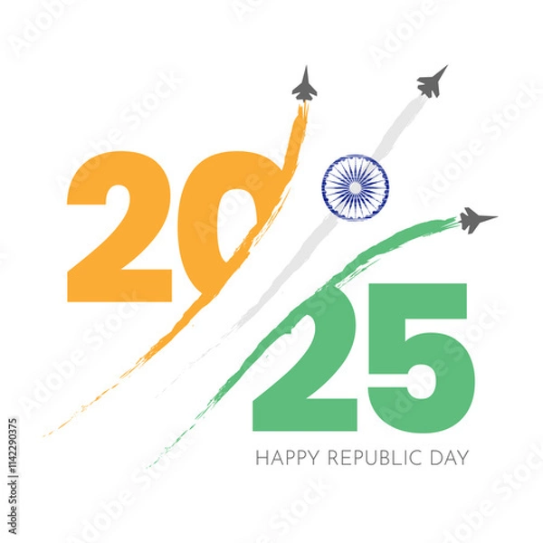 Obraz Republic Day 2025 India Minimal Design Vector