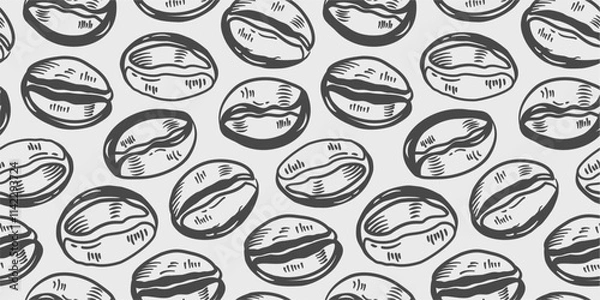 Fototapeta Coffee beans wallpaper. Coffee beans pattern background. coffee beans background. Coffee Beans Illustration for packaging.