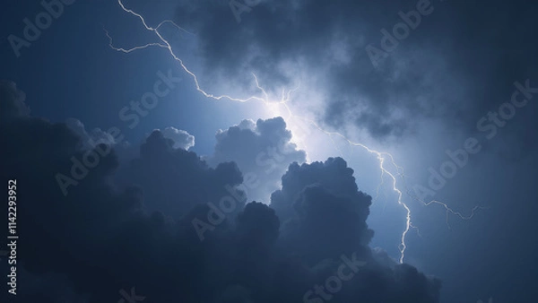 Fototapeta Lightning weather theme. Generative ai.