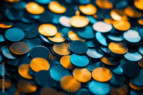 Fototapeta Abstract Metallic Coins Background