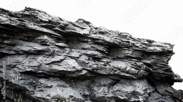 Fototapeta A rock weathering in carbon dioxide removal as a climate change solution, with ample space for text. A sustainable technology designed to reduce the carbon footprint and protect the environment.