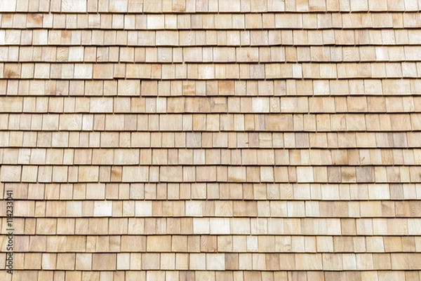 Obraz Several wood cedar shingles for siding or roofs.