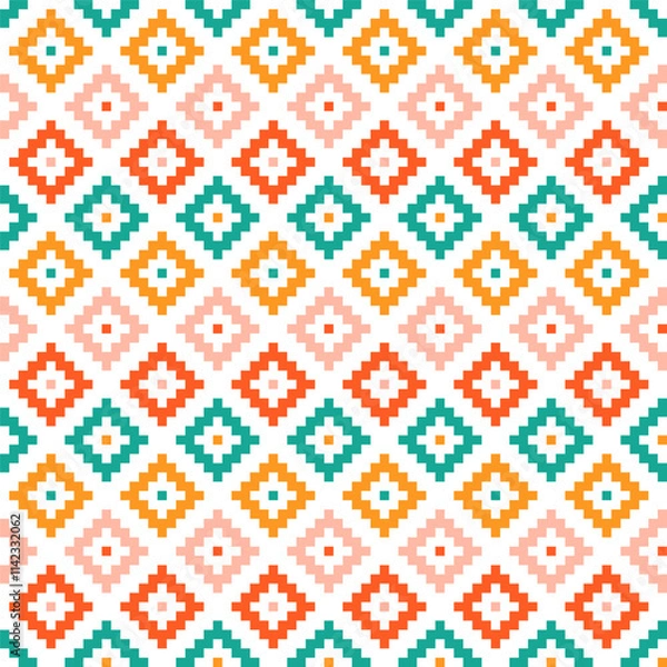 Obraz Seamless pattern with colorful aztec design