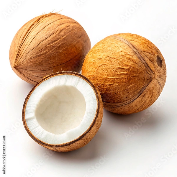 Obraz coconut on white background