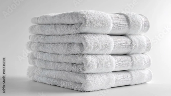 Obraz Stack of clean white towels for bathroom or spa