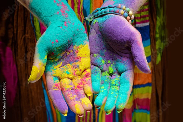 Fototapeta Holi malowane ręce