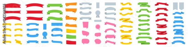 Fototapeta Colorful Ribbon Banner. Ribbon Banners. Vector Ribbons Banners for your Christmas design. Ribbons different color. Vector Ribbon Banner