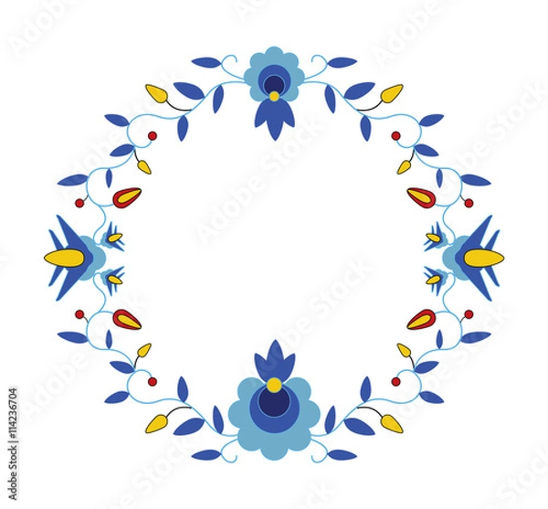 Obraz Haft Kaszubki w błękitach