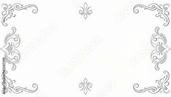 Fototapeta Elegant Ornate Frame Design With Floral Swirls