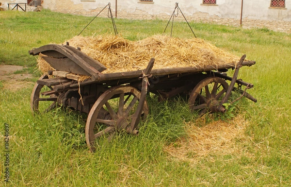Fototapeta Cart with hay