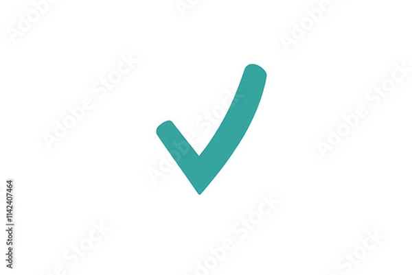 Fototapeta a green tick mark on a white background