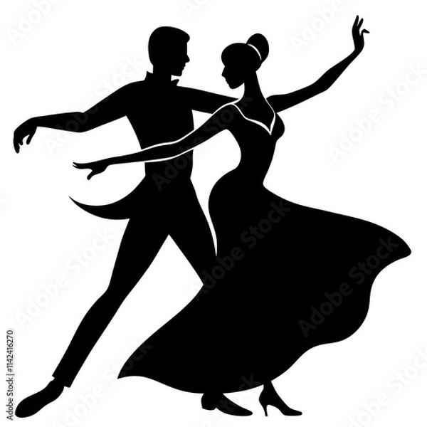 Obraz silhouette of a dancing couple