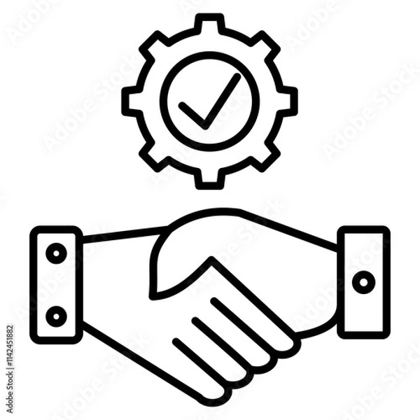 Fototapeta Handshake icon element for design