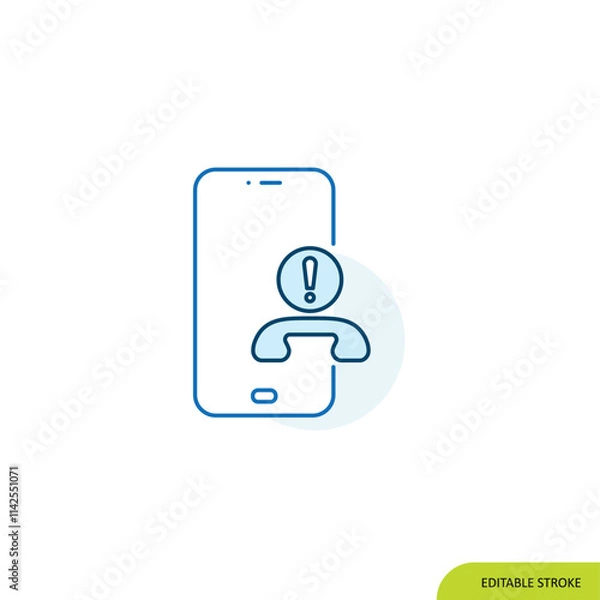 Fototapeta Miss call, Mobile Icon, Editable stroke