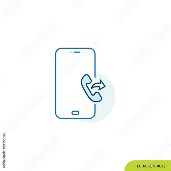 Fototapeta Outgoing call, Mobile Icon, Editable stroke