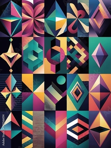 Obraz Mega set of geometric wallpapers