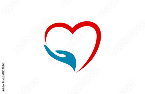 Obraz logo wektor ręka serce