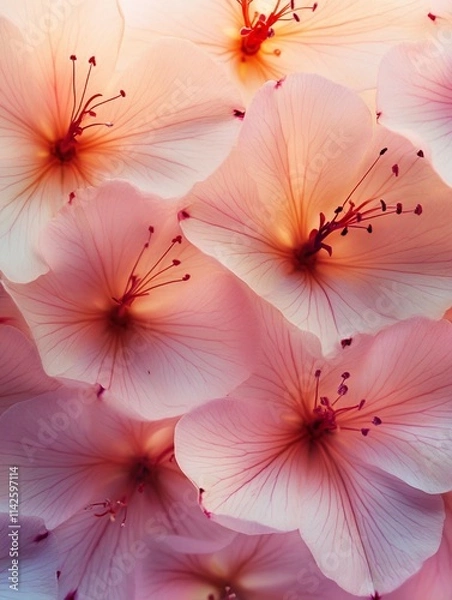 Fototapeta Elegant Floral Patterns in Soft, Tranquil Colors